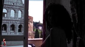 Fit young brunette anal queen gets her ass fisted in Rome