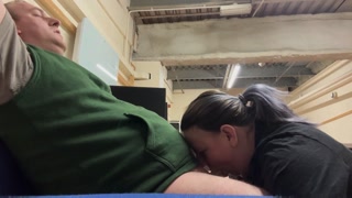 Secretary sucked &amp; gagged on boss big dick for a raise.