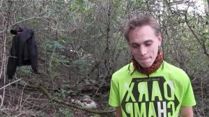 A young Czech man nails outdoor
