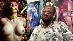 pov fucking tight big breast ginger teens in candy heaven, ai generated