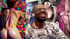 pov fucking tight big breast ginger teens in candy heaven, ai generated