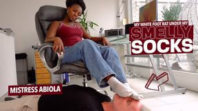 My white foot rat is under my musty socks! ( Sock Domination with Mistress Abiola ) -FULL HD wmv