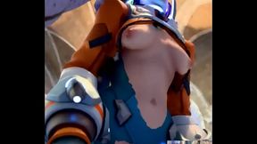 Welcoming Bald Pussy Juno To Planet Earth With Widowmaker&rsquo_s Hard Fucking Transgender Futa Cock