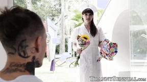 ”Beautiful tbabe Natalie Mars rides a fat long cock”