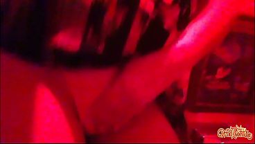 Red-Lit Thrill: Public Bathroom Masturbation at the Club