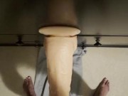 Cum Lube Giant Anal Dildo. My Butthole Can’t Take the Whole Dildo!