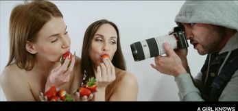 Frame passionate lesbian heat after a sultry Russian photoshoot