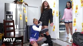 Perverted parody with seductive MILF and teen lesbian action