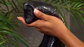 Dark-haired goddess enjoys deep anal&#x1F44C; pleasure following rough play with big wood