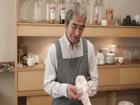 Young Japanese college seduces caf� owner in cosplay