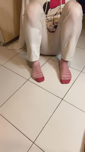 I love the feeling of my warm piss in my white jeans   Clip 1