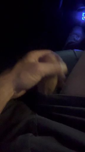 Big-dicked man jerks off in public