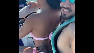 Sexy Latina wife gets fucked by a muscular jetski coach on the beach