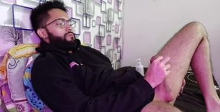 Jerking my big cock and filling my black hoodie with cum