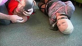 Blonde & Brunette, Tightly Hogtied & Hooded Jamie&jj