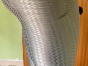 Spandex Lycra vibrate shiny leggings plug