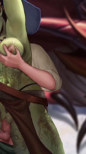 Big Boobs Giant Orc Woman Dirty Outdoor Sex and Pussy Creampie - Cartoon Animated Porn Game - What a Legend! - Part 25