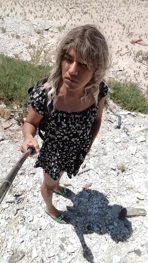 Thrilling moment from "Cute trans in public wearing minidress and heels with very hot ass enjoying pleasure"