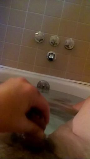 POV of my me in the bathtub playing with my cock