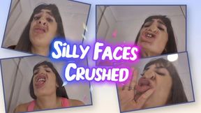 The silly faces of Alesia stretched out on glass