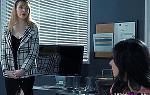 Teen secretarty gets swapped by her milf bosses after the bet
