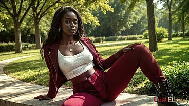 Fucked an Ebony girl in the park and came in all holes [AI]