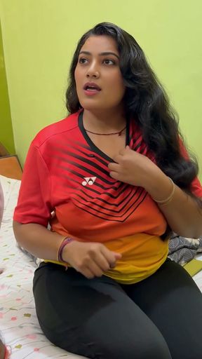 Step sister caught by going to oyo room for her boyfriend, she wearing there pink bra panty , Full Hindi Viral Video   Clip 1