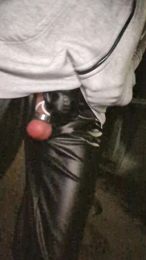 Man Walks Outside and Shows His Balls