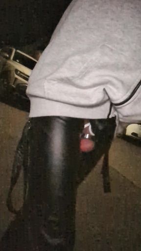 Man Walks Outside and Shows His Balls