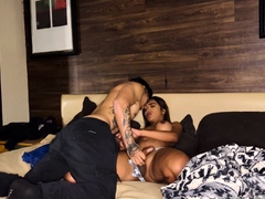 Big tits shemale fucks guy ass
