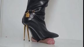 Lady Latisha - CBT Trample Board - Tom Ford Stiletto Boots - Close Up - FHD