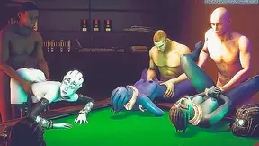 Asari Dancers Overpowered in Sensual Alien Orgy Under Neon Lights