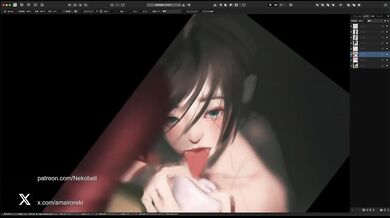 Asian onahole squeezed dry by a long tongue