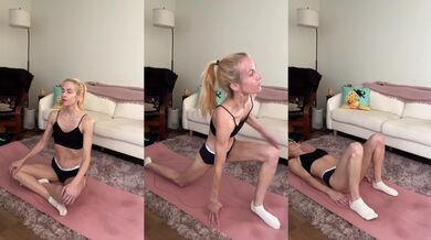Skinny blonde yoga