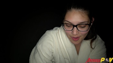 Cute Chubby Teen FitSid Gives Blowjob on Balcony at Night for Facial