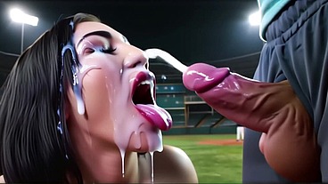 Extremely large tits woman got hardcore in the baseball stadium(AI video)