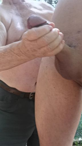 Grandpa Spies Me Outdoor Getting Hard Taking Pics Then Jerks Me HUGE Cumshot + Slow M