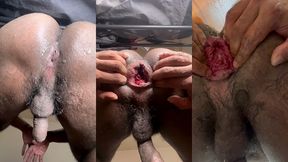 fodi meu cu com uma lata de monster ate me mijar de prazer e estiquei meu botao rosa ao limite