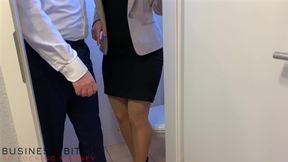 Caught on the Office Toilet - Business-bitch Breaks the Rules
