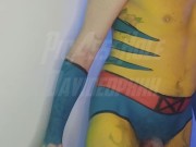 Getting painted naked as Wolverine and having sex with painter