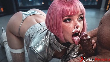 I switched that sexy android into submission mode and mercilessly pounded her silicone slit [AI]