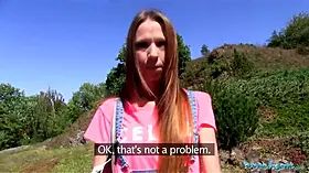 Public agent long haired stunner screwed outside