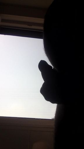 Handsome mature chubby with big fat masturbating against the light for you guys