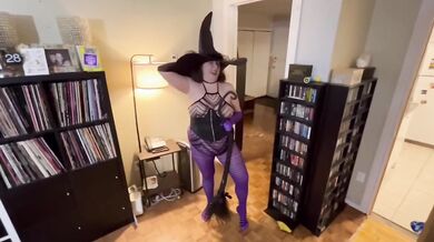 My vixen in slutty Halloween costume skipped the party for home festivities