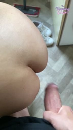 Slapping big Chinese ass with a big white cock, slow mo