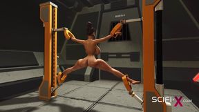 Sci-fi soldier pounds sexy ebony in the cell