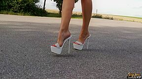 Sexy Lena - Sexy Mules Walking By