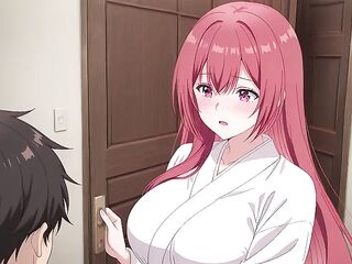 Stepson Came Home Early and Caught Daddy's Wife Cooking in a Small Robe. Kureha Enomoto Anime Cosplay (AI-generated)