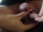 Shaved Little Cock Trapped in Inverted Chastity Cock Cage. Plugged and Caged 24/7 Soon?