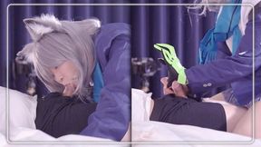 Blue Archive Shiroko Cosplayer Blowjob Cowgirl, Asian Hentai Shemale Cosplay 5